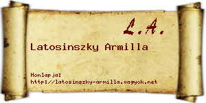 Latosinszky Armilla névjegykártya